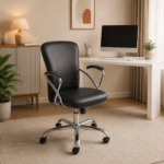Executive Mid Back Office Chair with Chrome Armrests & Premium Cushioned Seat