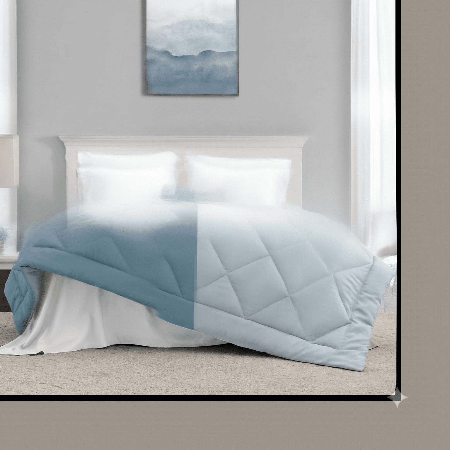 watermark-removed-Gemini_Generated_Image_cy1ddjcy1ddjcy1d-transformed Ultra-Soft Microfiber Double Bed Comforter – Dual-Color Reversible All-Season AC Blanket (Slate Blue & Ice Blue) - Image 1