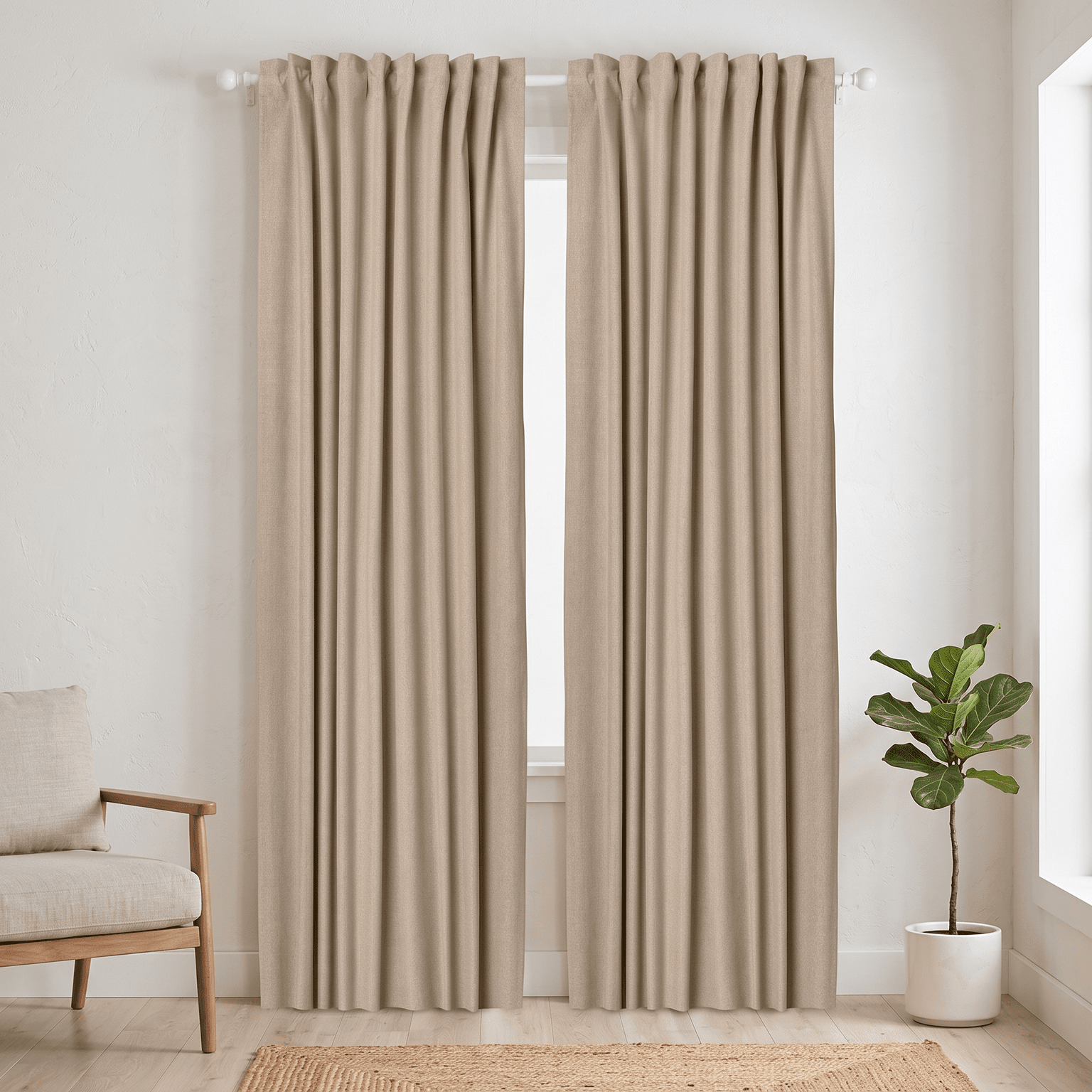 watermark-removed-Gemini_Generated_Image_oy7szfoy7szfoy7s-transformed Premium Textured Solid Door & Window Curtains – Set of 2 (Beige Linen Blend) - Image 1