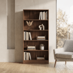 5-Tier Tall Dark Wood Bookshelf